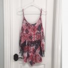 Fringe ROMPER JUMPER M Shorts Blue Pink white multi colors NWT