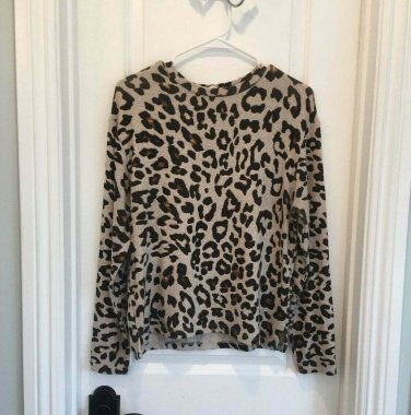 LEOPARD CREWNECK SWEATER TOP OVERSIZED