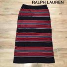 RALPH LAUREN STRIPE SKIRT BLUE RED MIX L