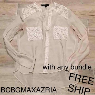 BCBGMAXAZRIA FLOWEY LACE BLOUSE M