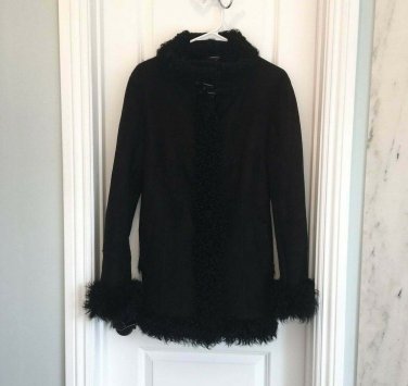 EXPRESS Lamb Leather Suede Coat Sz L