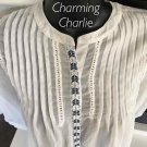CHARMING CHARLIE PEASANT WHITE BLOUSE M