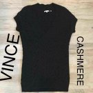 VINCE Black CABLEKNIT Cashmere SWEATER DRESS L