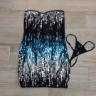 DISCO BALL SEQUIN MINI DRESS New Blue / Silver