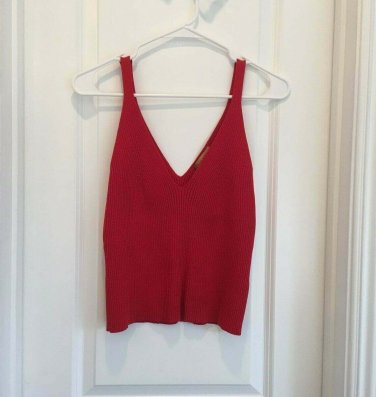 Essendi RED SILK KNIT SWEATER TOP M