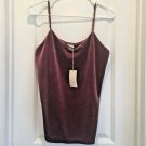 A New Day Faux velvet cami Top M Burgundy
