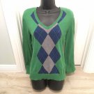 IZOD ARGYLE SWEATER Green M Women’s