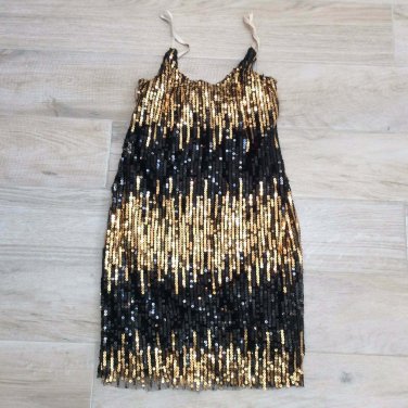 SEQUIN MINI DRESS Gold / Black