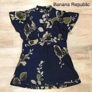 BANANA REPUBLIC Floral blue top XS