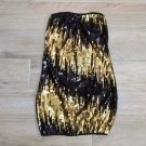 DISCO BALL SEQUIN MINI DRESS New Gold / Black
