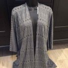 GREY GRAPHIC KIMONO CAPE SHAWL NWT