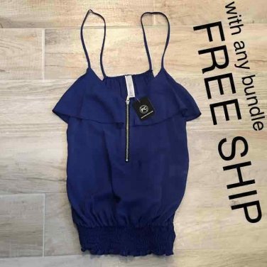 Chocolate USA BLUE Cami TOP S NWT