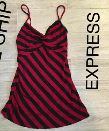 EXPRESS STRIPED CAMI TOP XS Red/Black