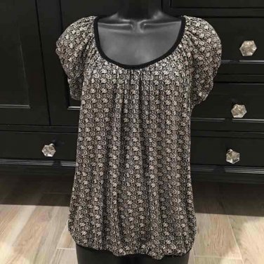 'Studio M' BOHO GRAPHIC PEASANT TOP LP