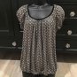 'Studio M' BOHO GRAPHIC PEASANT TOP LP