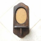 Vintage WOOD MIRROR WALL SHELF