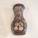 Vintage 1960 SHELL TERRACOTTA CLAY VASE