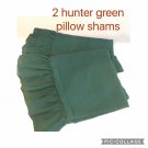 2 VTG Standard GREEN PILLOW SHAMS CASES