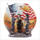 32420 Firemen Raising Flag Plate