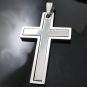 Stainless Steel Double Cross Cut-Out Design Pendant NEW