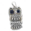 Goddess Athena Wise Little Owl Sterling Silver Pendant D