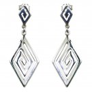 Meander-Greek Key - Sterling Silver Dangle Earrings