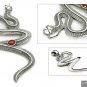 Snake-Serpent - Sterling Silver and Carnelian Large Pendant