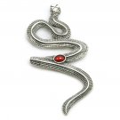 Snake-Serpent - Sterling Silver and Carnelian Large Pendant