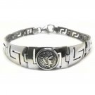 Hercules - Ancient Greek Erythrai Drachma Coin & Meander-Sterling Silver Bracelet