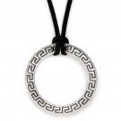 Meander-Greek Key Necklace - Sterling Silver Large Pendant with Choker Meander-Greek Key Necklace - Sterling Silver Large Pendant with Choker