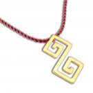 Double Meander-Greek Key - Sterling Silver 24K/ Gold Plated Pendant with Choker Double Meander-Greek Key - Sterling Silver 24K/ Gold Plated Pendant with Choker