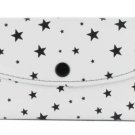 Women's Fashion Wallet~White With Black Stars