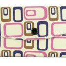 Women's Fashion Wallet~Cream With Pink And Purple Designs
