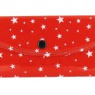 Women's Fashion Wallet~Red With White Stars