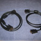 Two 6 Foot Black Hi Def DVI Cables