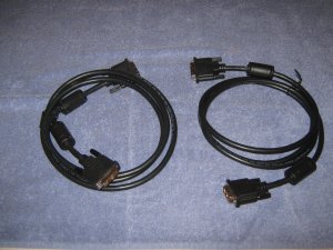 Two 6 Foot Black Hi Def DVI Cables