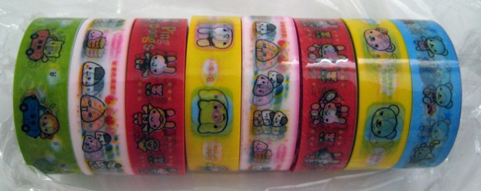 Kids sticky scotch tape, cartoon prints, all sorts of colors