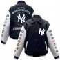 New York Yankees Navy Blue 2009 World Series Champions Wool/Leather Jacket