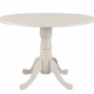 42" Round Drop Leaf Table - Antique Ivory