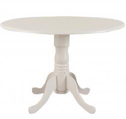 42" Round Drop Leaf Table - Antique Ivory