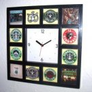History of Starbucks Coffee Clock with 12 pictures
