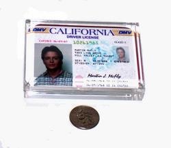 Back to the Future Marty McFly License Paperweight prop