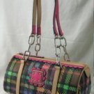 Handbags with Trendy Plaid Design & Double Chain Handle Straps