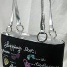 Bucket Style Cotton Microfiber Handbags with Metallic Color Trim and Glitter