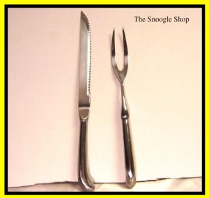 2 Pc Carving Set Meat Fork Knife Stainless Steel