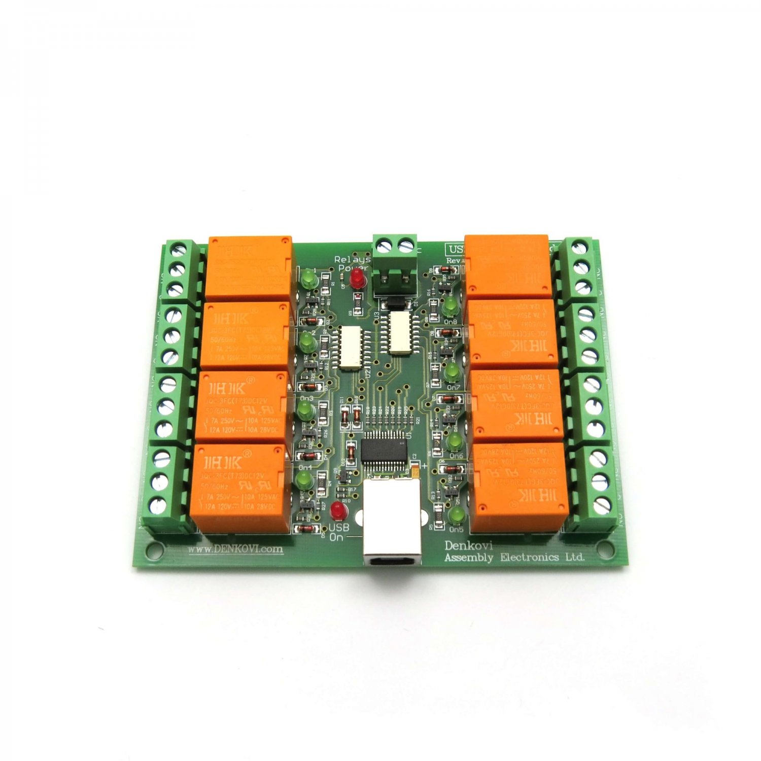 USB Eight Channel Relay Board for Automation, 12V