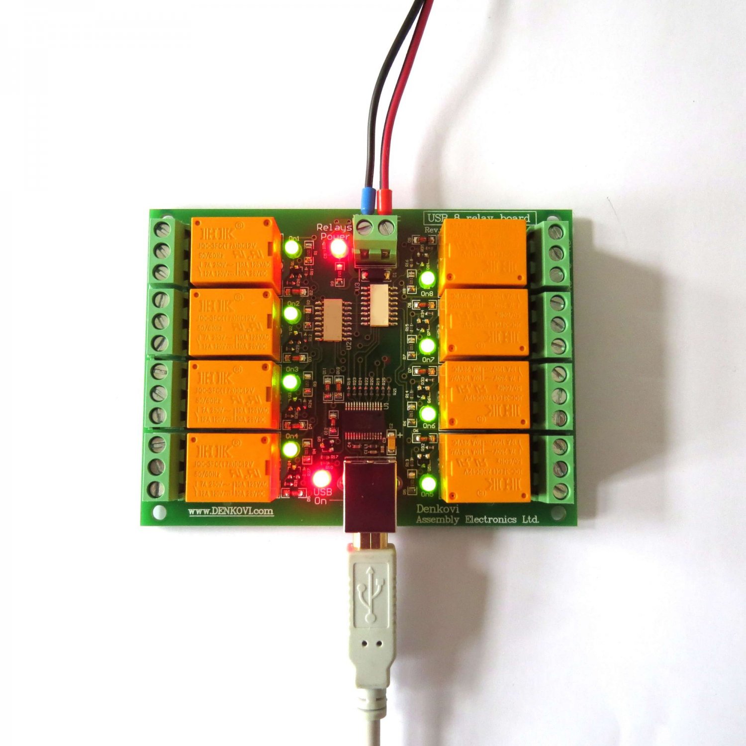 USB Eight Channel Relay Board for Automation, 12V