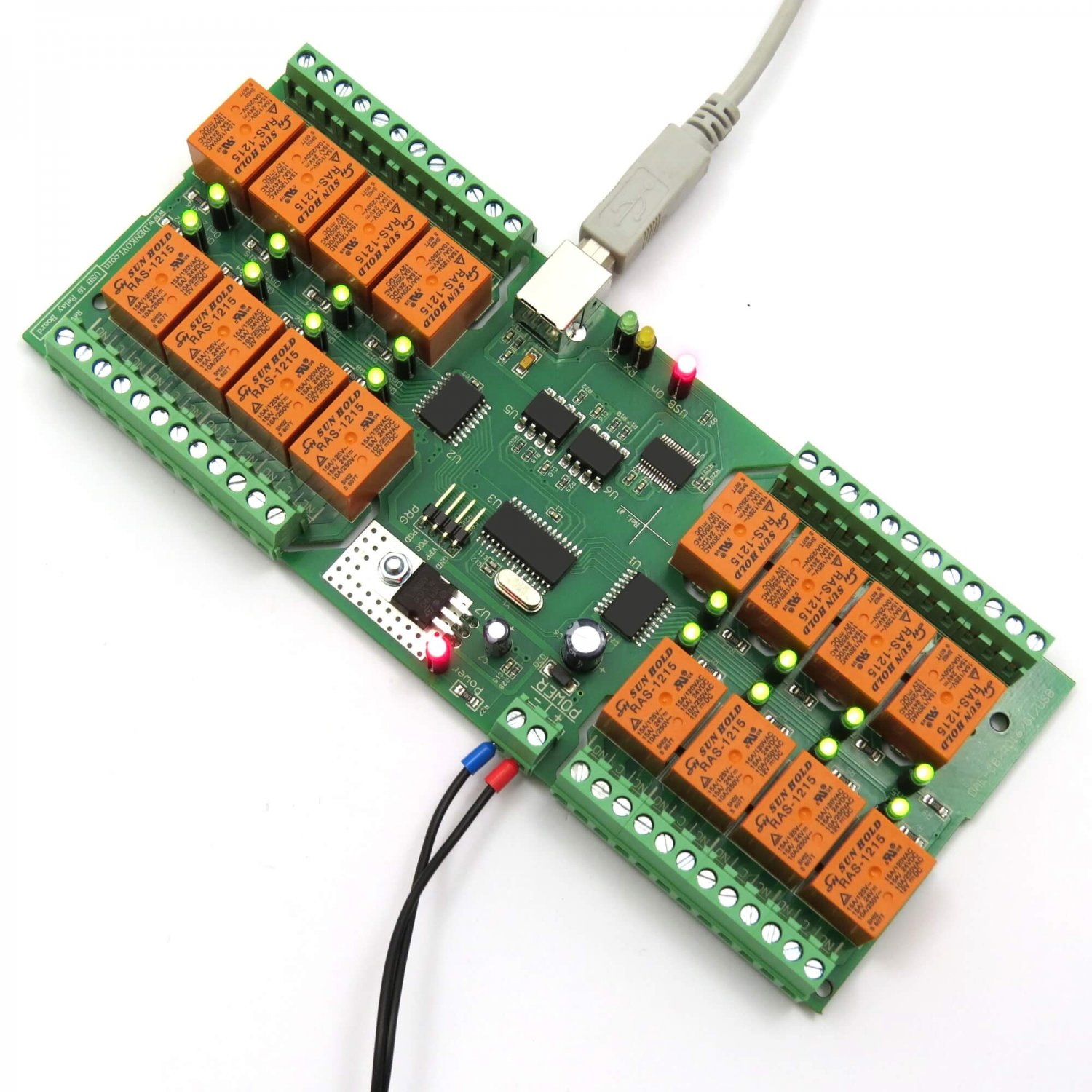 USB 16 Channel Relay Board Virtual COM (Serial) Port 12V