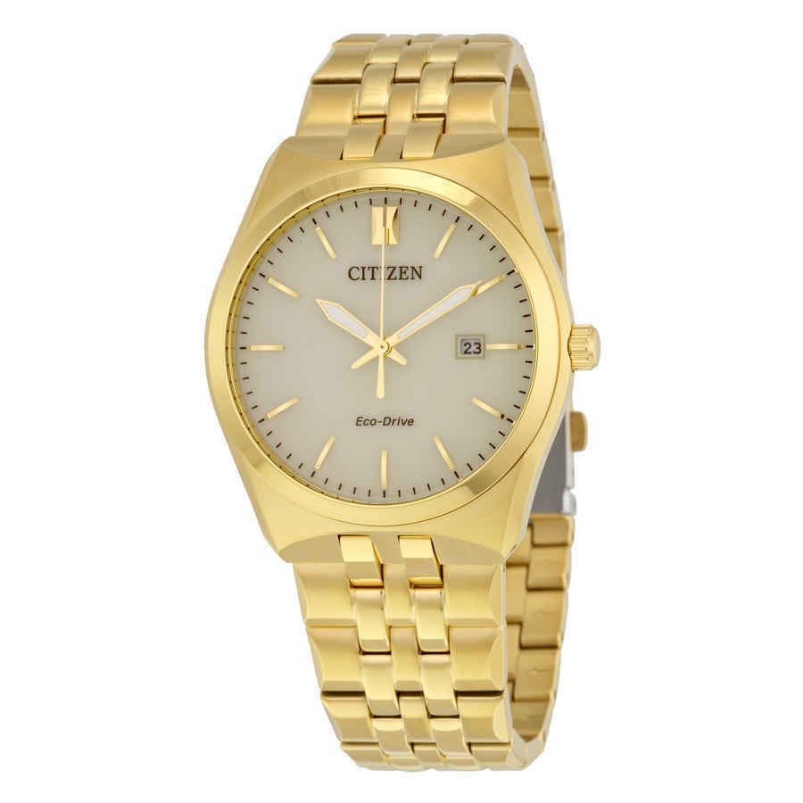 Citizen Eco-Drive Corso Gold Tone Men's Wrist Watch Model #BM7332-53P