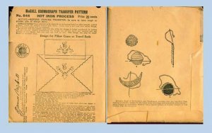 Original 1920's McCall Kaumagraph Transfer Pattern #844 Design for Pillow Cases or Towel ends